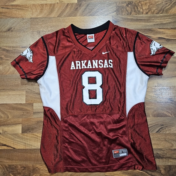 Nike Other - Nike Team Arkansas Razorbacks Football Jersey #8 Men’s Size Large Red White NCAA